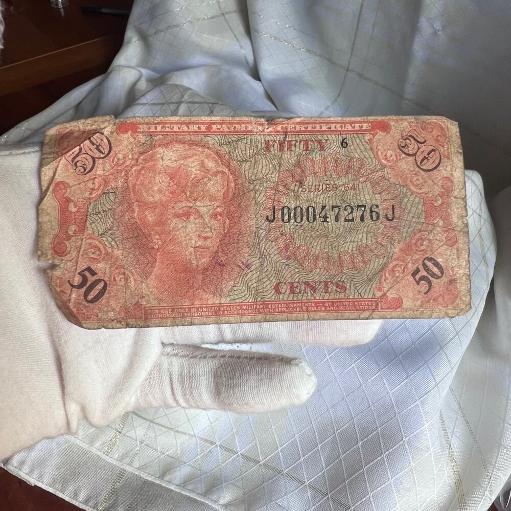 Vintage 1968 U.S. Military Payment Certificate Series 641 Note Foreign Countries